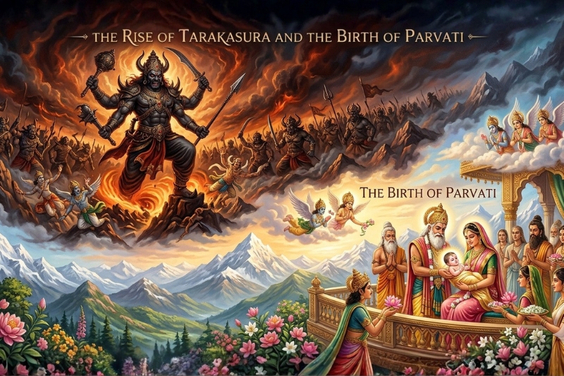 Demon Tarakasura & Goddess Parvati